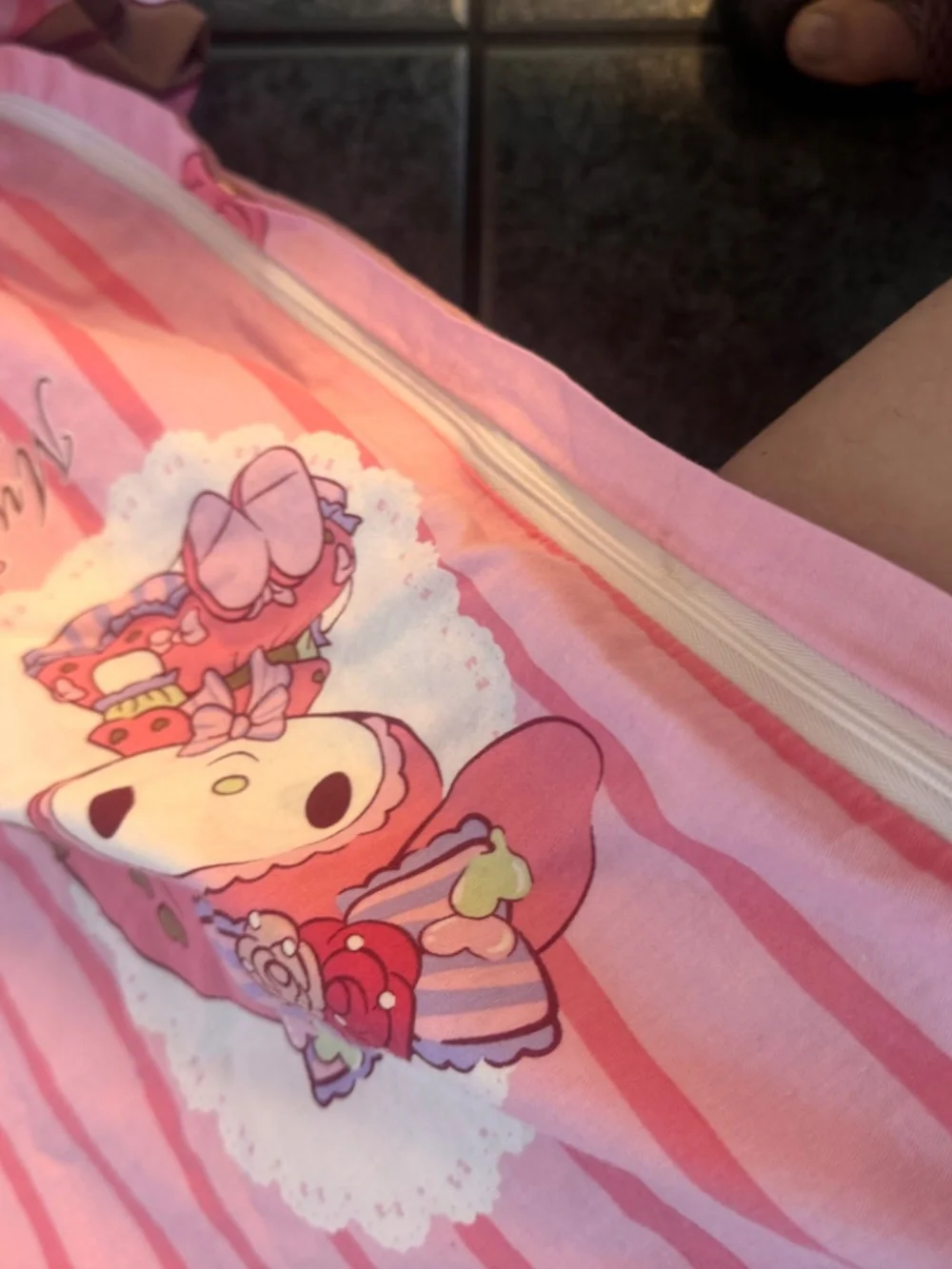 3 piece set My melody hello kitty set duvet cover fitted sheet pillowcases